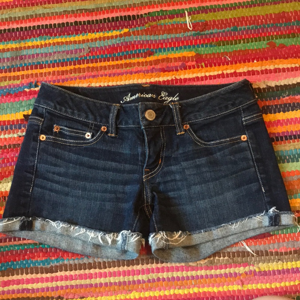 AEO Dark Wash Stretch Denim Short